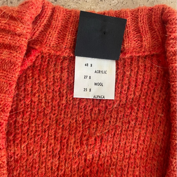 VINTAGE Wool Blend Texture Knit V Neck Sweater - Picture 3 of 3